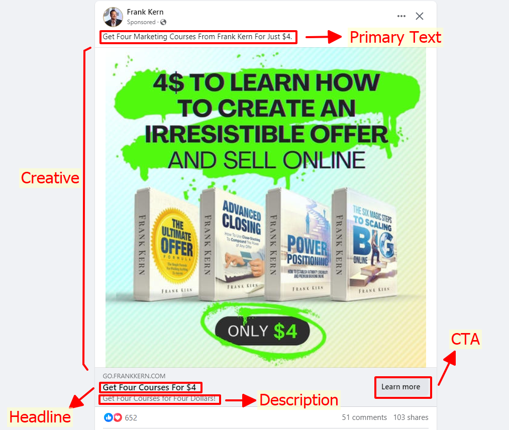 facebook ad copy