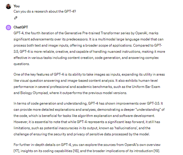 Research Assistance Feature for ChatGPT