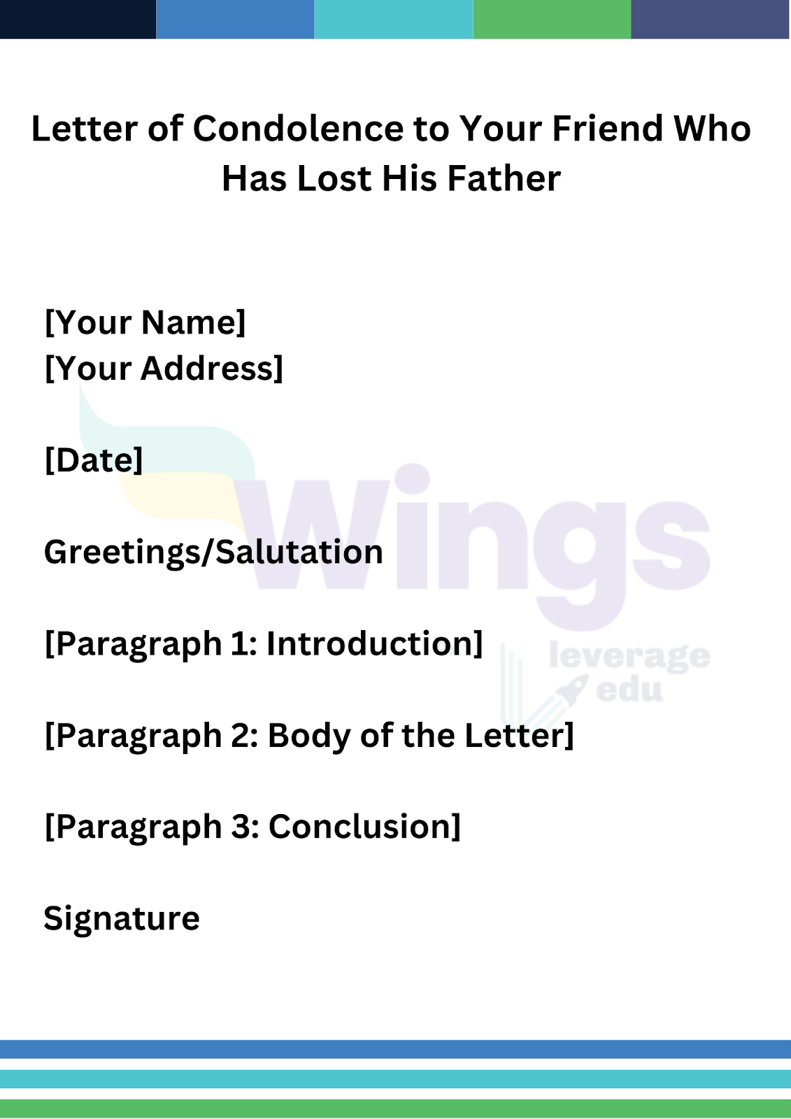 Write a Letter of Condolence to Your Friend Who Has Lost His Father
