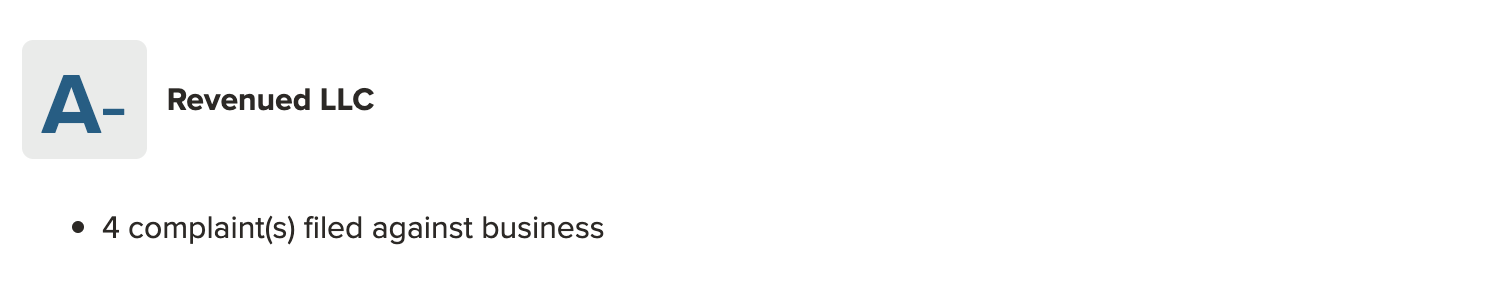 Revenued business card report to credit bureaus