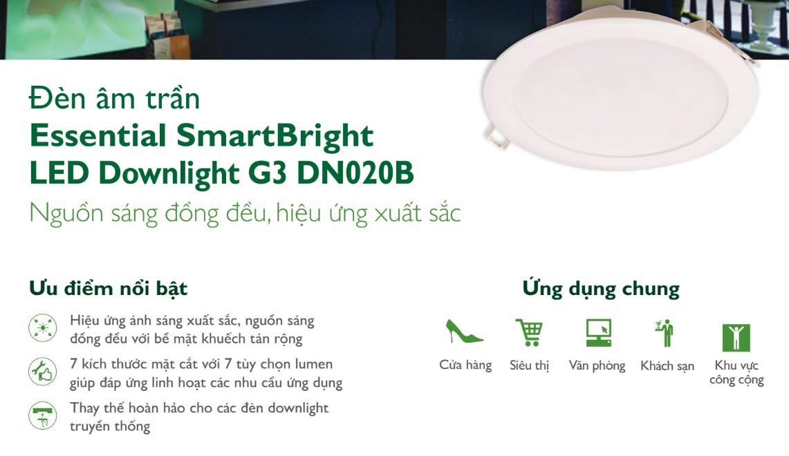 Đèn led âm trần DN020B G3 Philips