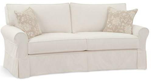 Slipcovered sofa from American Country Home Store.