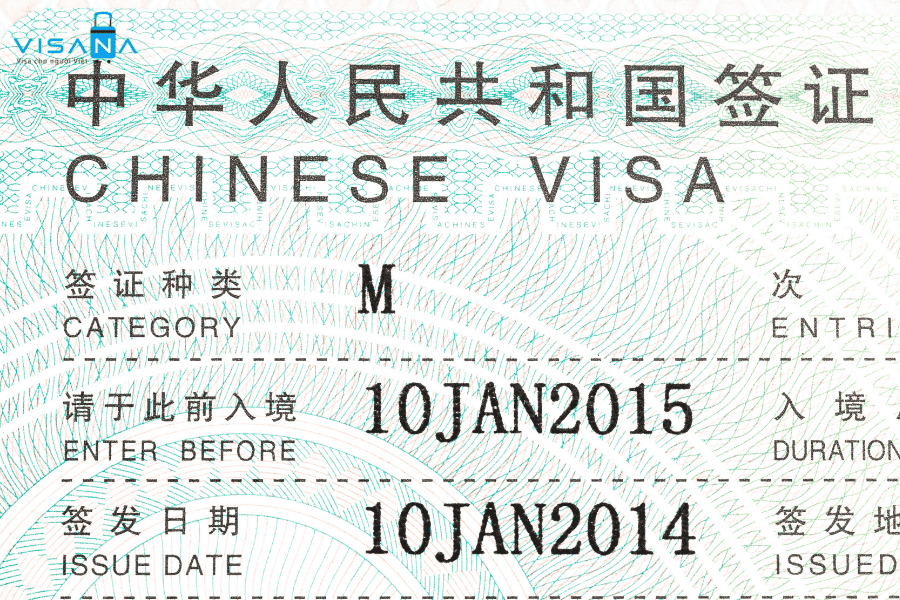 các loại visa trung quốc - visa M visana