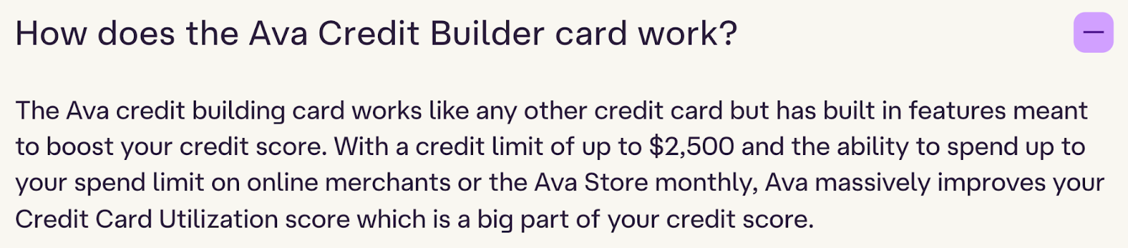 What is the credit limit for Ava?