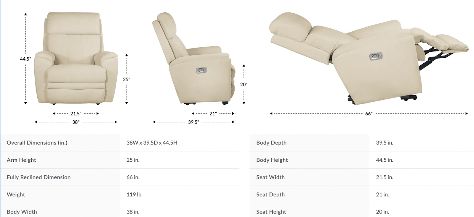 talladega power wall recliner w/ headrest & lumbar