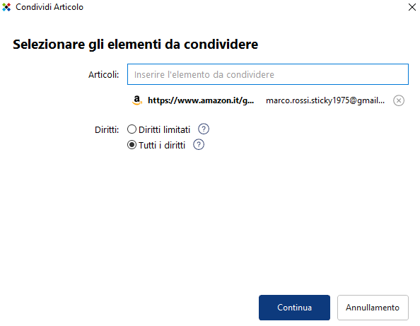 elementi da condividere