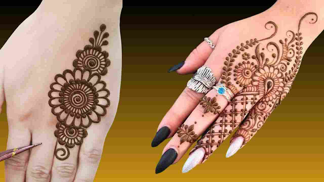 Ring finger mehndi design photo