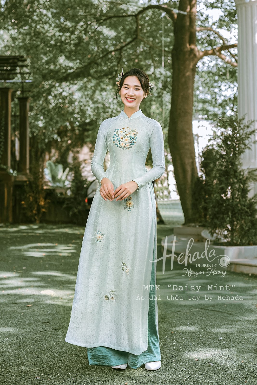 Áo dài cưới Daisy Mint 1 cho nàng dâu