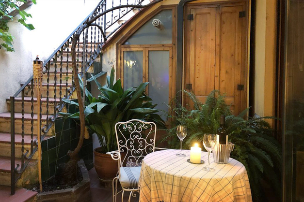 The terrace at The Passatge Camil Oliveras Residence in Barcelona.