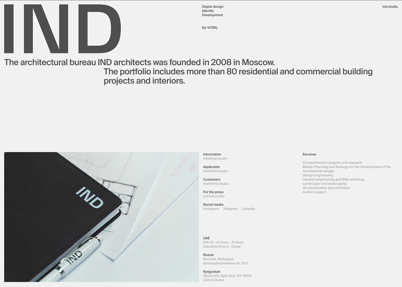 Artifact from the IND Architects' Sleek Minimalist Web Design Unveiled article on Abduzeedo