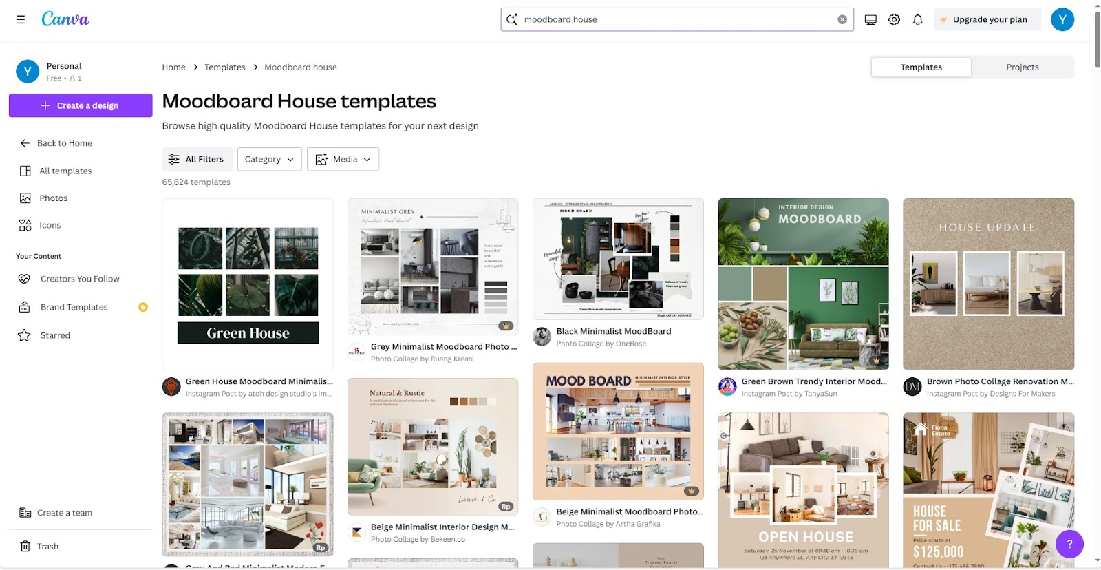 Ilustrasi Cara Mencari Moodboard di Canva 