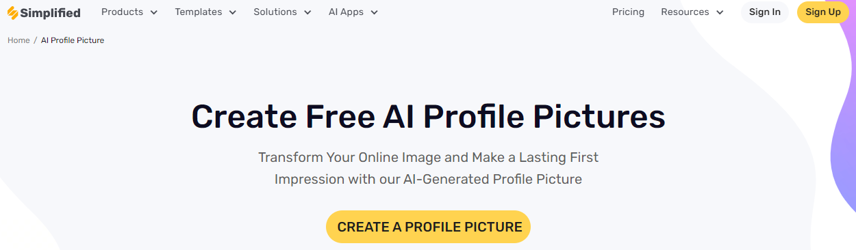 Simplified AI Profile Picture Generator