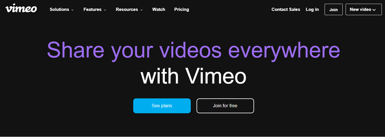 vimeo platform hosting plans