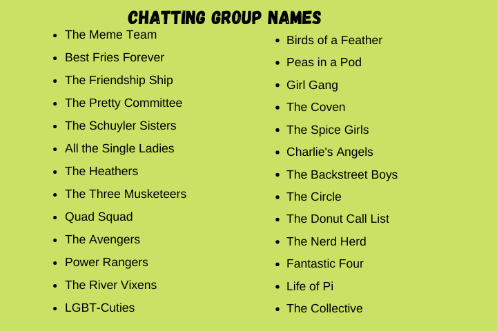 Chatting group Names