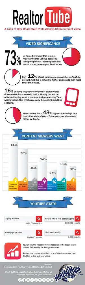 sample infographic on how real estate professionals utilize internet video