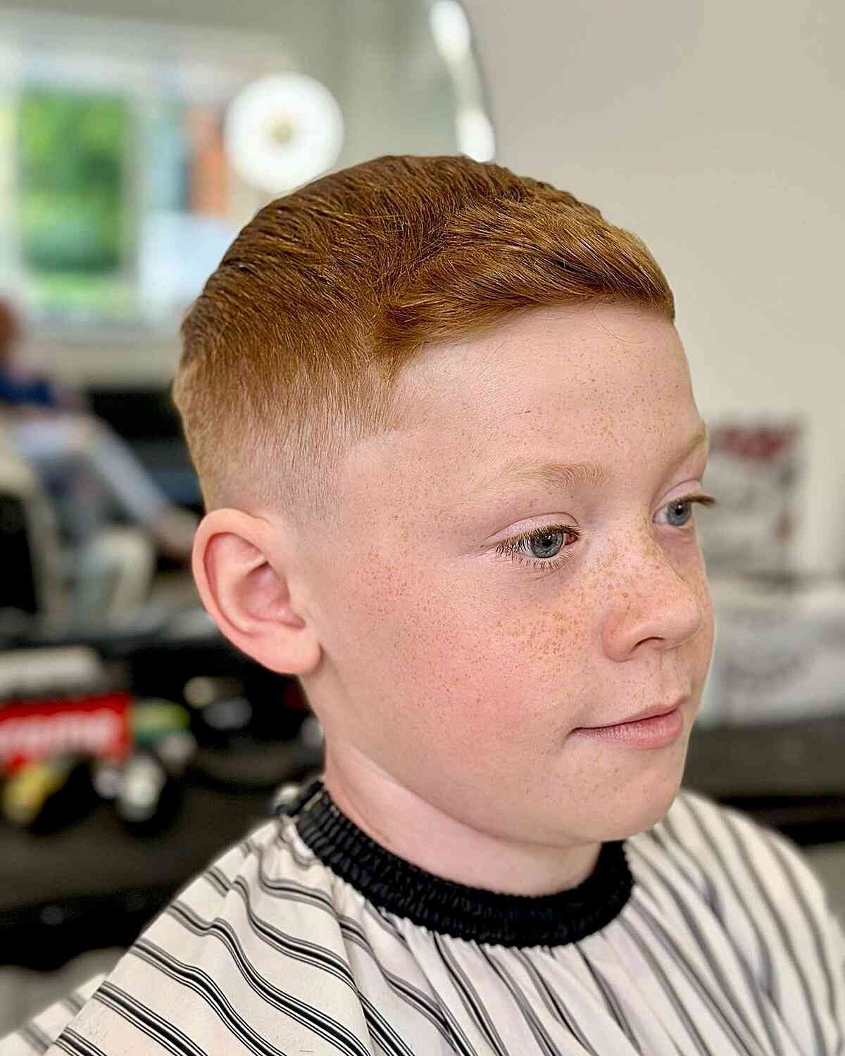 Picture of a young boy rocking the mini quiff