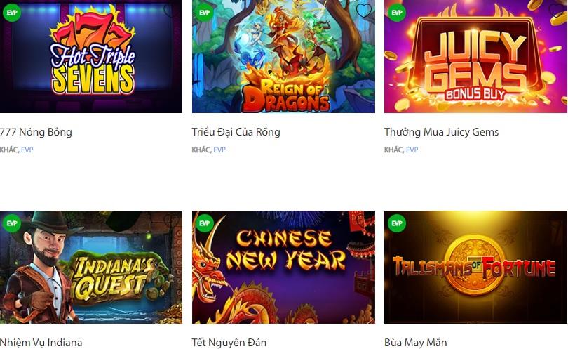 Sảnh game slot EVOPLAY tại nhà cái Fun88