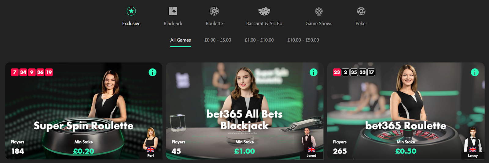 bet365 live games