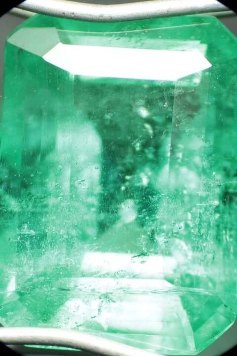 emerald beryl inclusions under normal white overhead lighting (captured with Gemolite NXT Microscope WF 10x/22 Lens and Canon 5D EOS Mark III)
