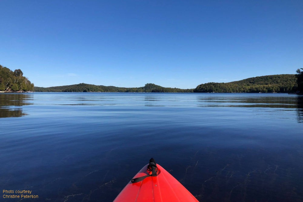 Lake Vernon, one of the best lakes in Muskoka, as seen from a canoe