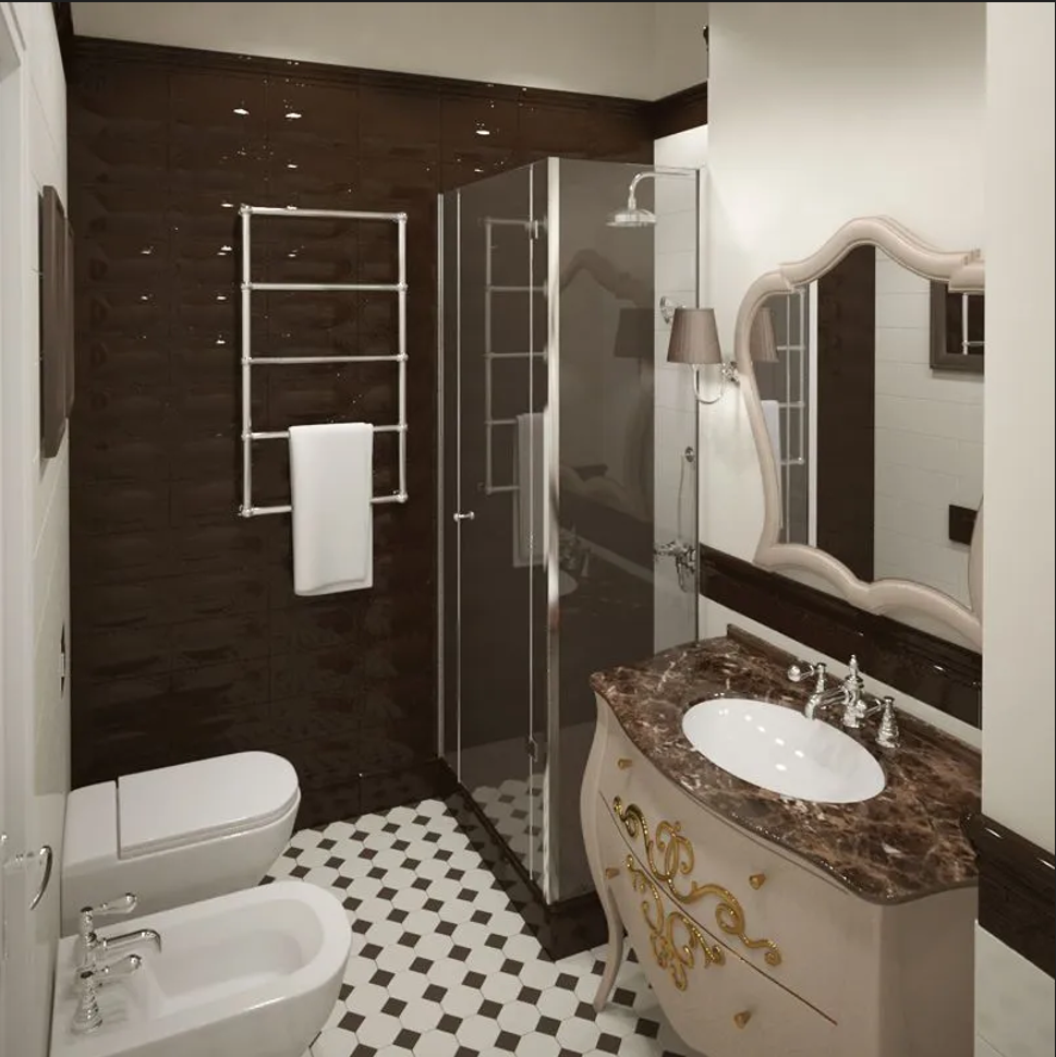 дизайн туалета в классическом стиле
