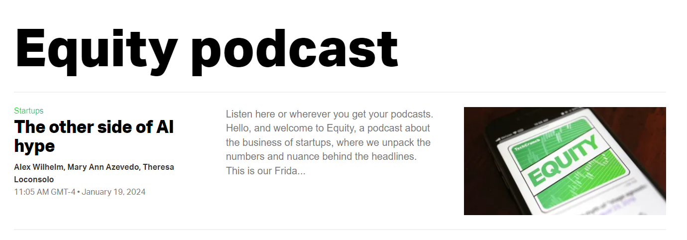 Equity, a startup podcast by TechCrunch