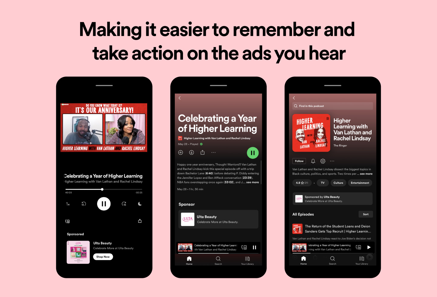 Spotify introduced CTA (Call to Action) Cards as a seamless enhancement to the user experience during podcast listening. 