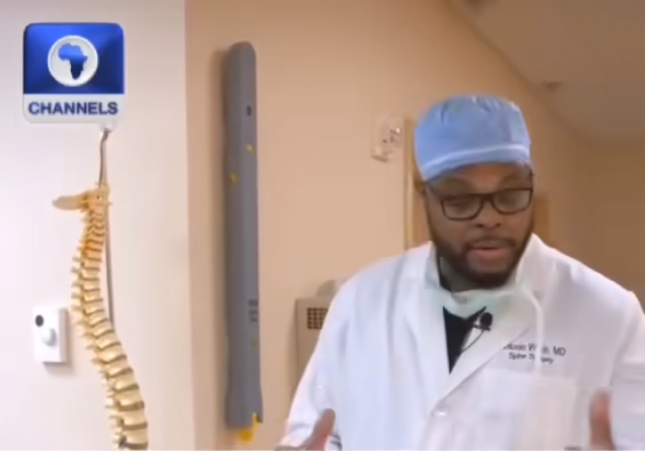 Video of Channels TV promoting joint pain remedy, AI-generated
