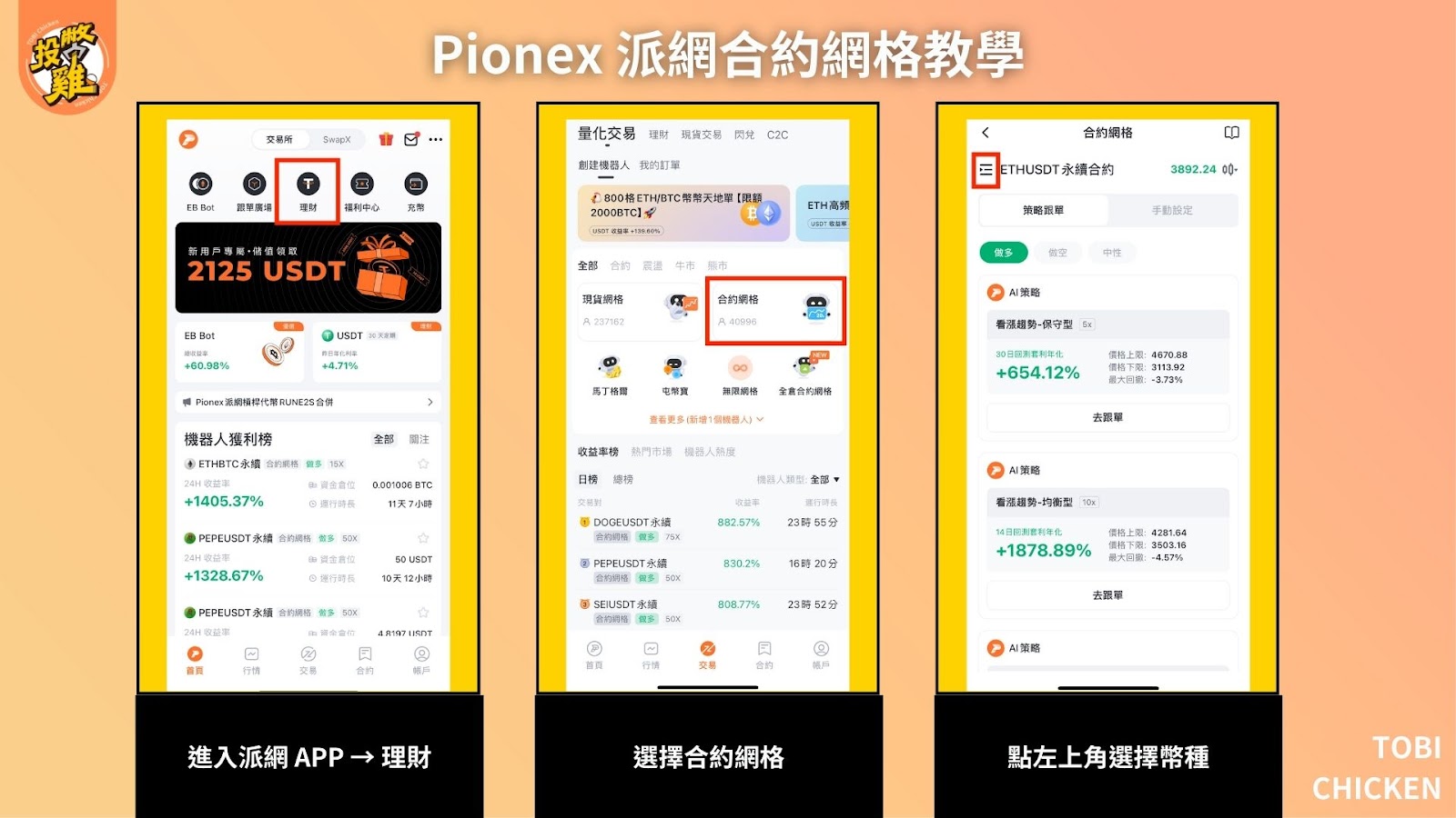 派網 Pionex 合約網格操作教學：派網合約網格怎麼開？ 跟現貨網格差在哪？