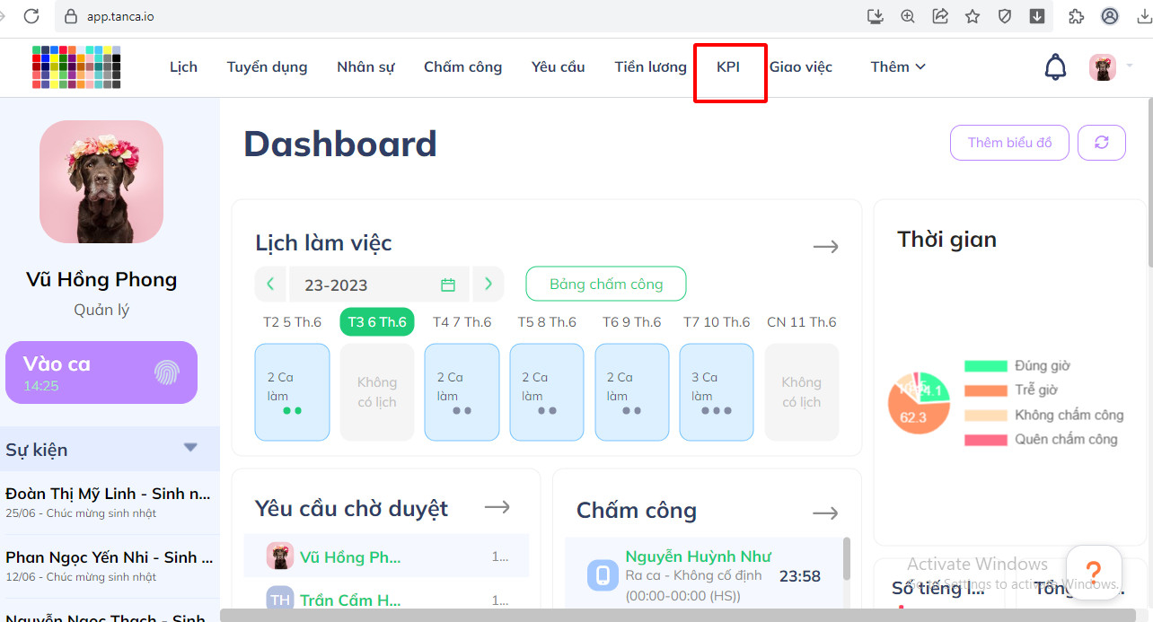 Phần mềm quản lý KPI Tanca.