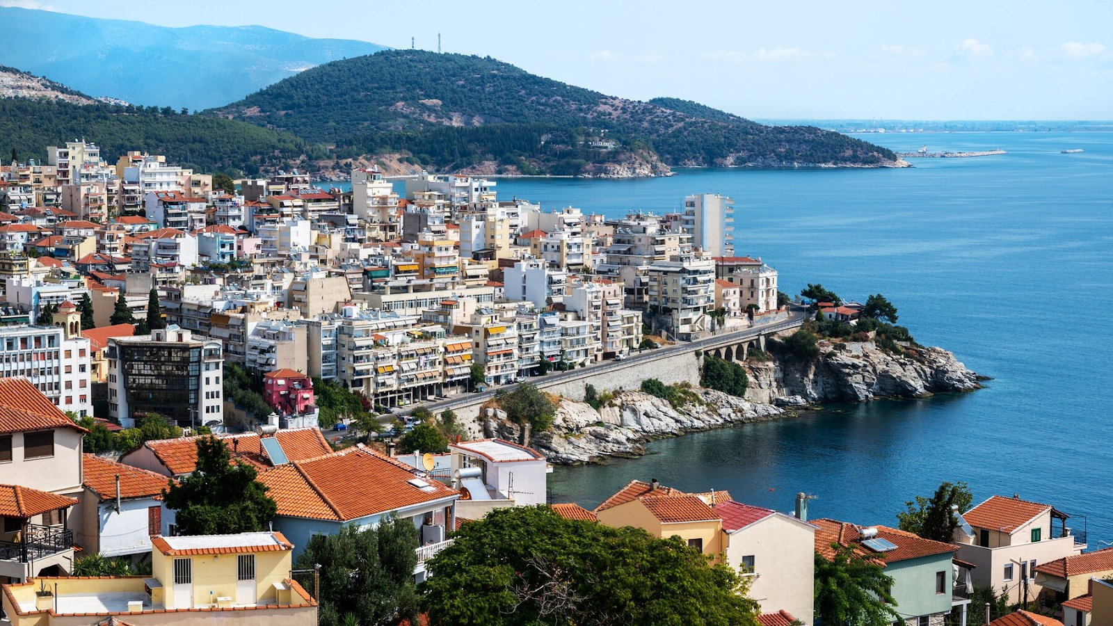 A splendid view of Kavala city in Greece.