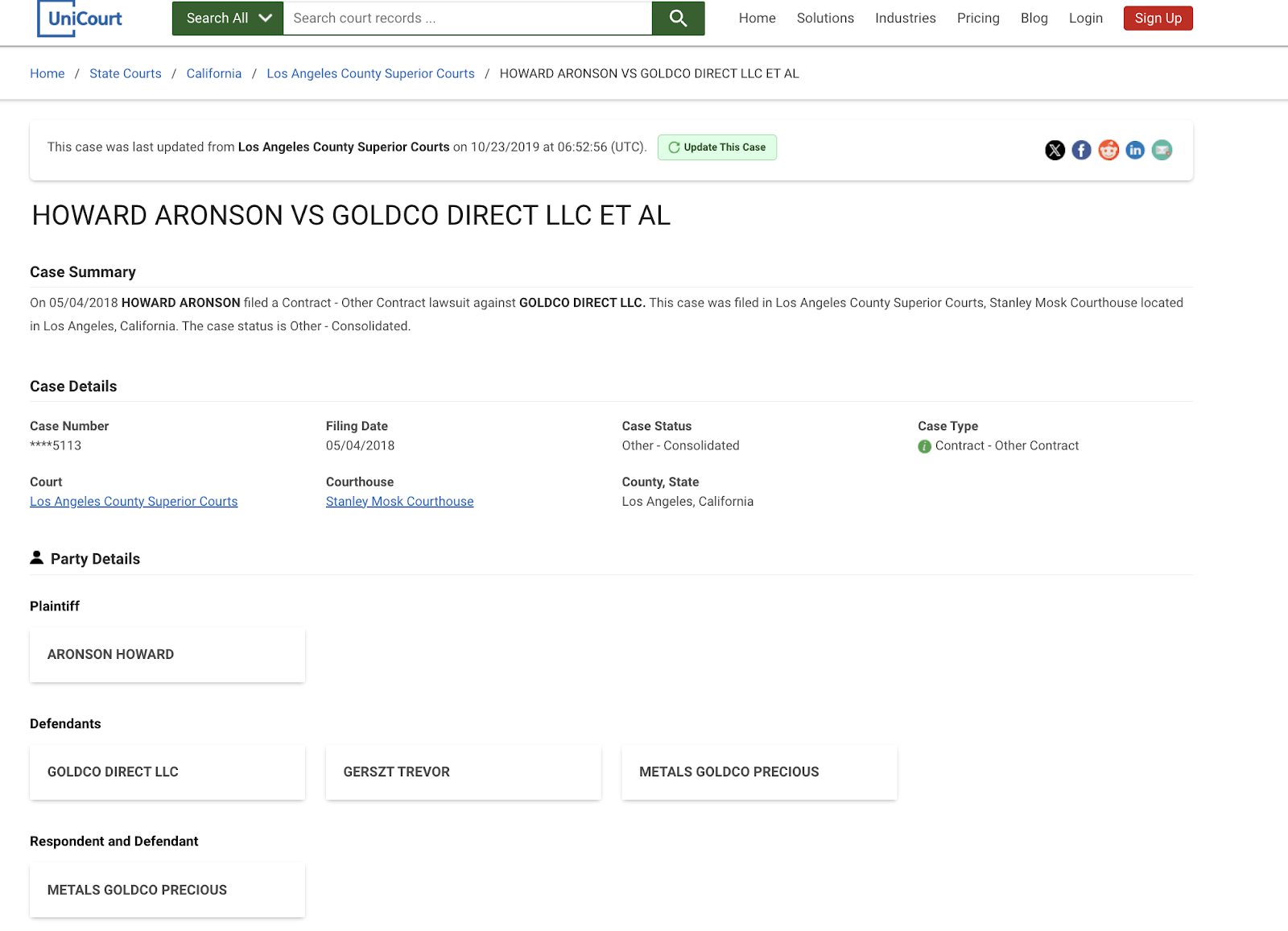Goldco lawsuit example 1