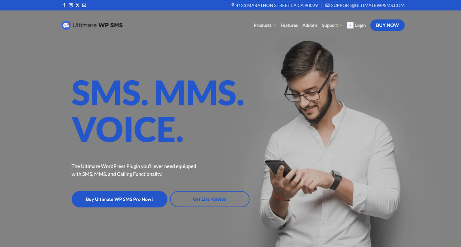 Ultimate WP SMS homepage