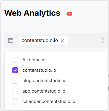Different domains of contentstudio.io