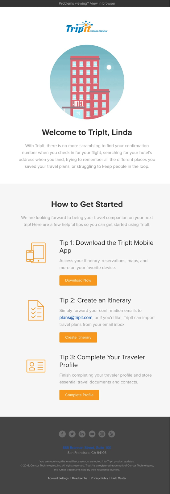 Get-Started Welcome Email