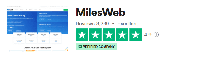 MilesWeb Trustpilot review