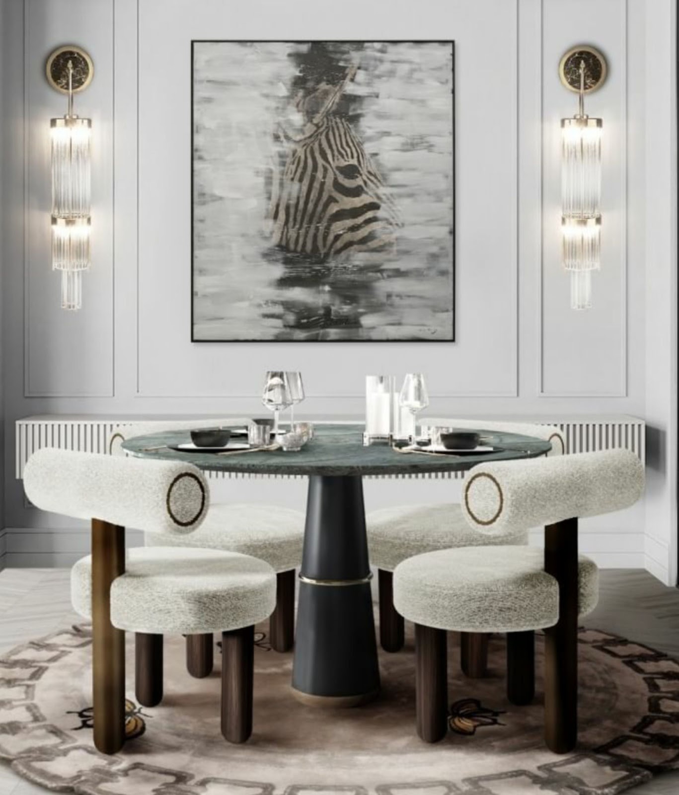 Gorgeous Black Round Dining Table