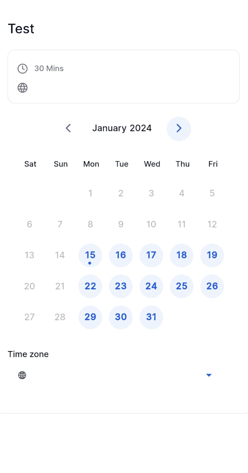 A screenshot of a calendarDescription automatically generated