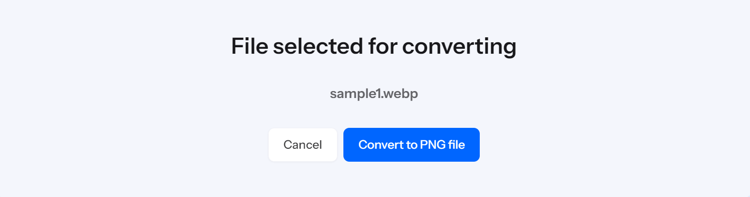 WebP to PNG file ready to convert