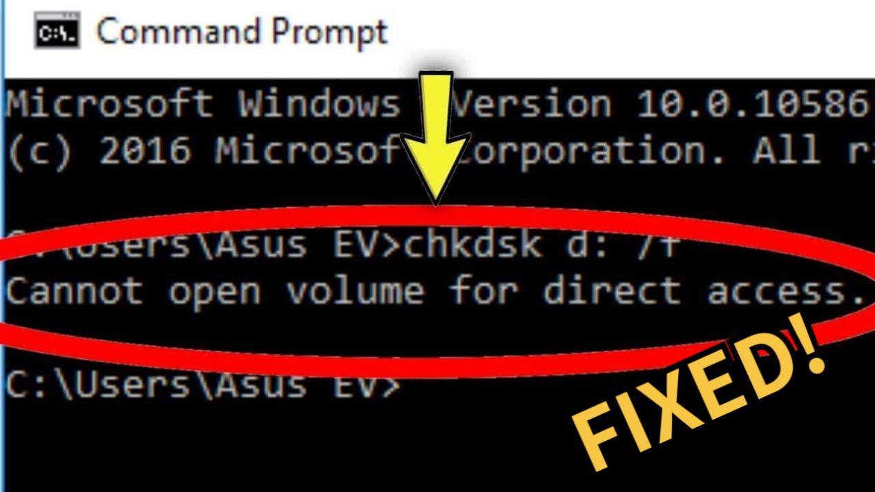  2024 fix chkdsk cannot open volume for direct access