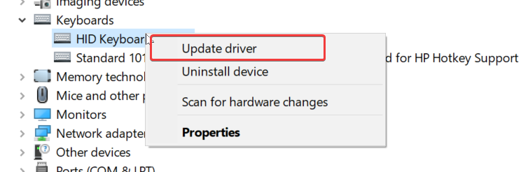 Update Keyboard Drivers