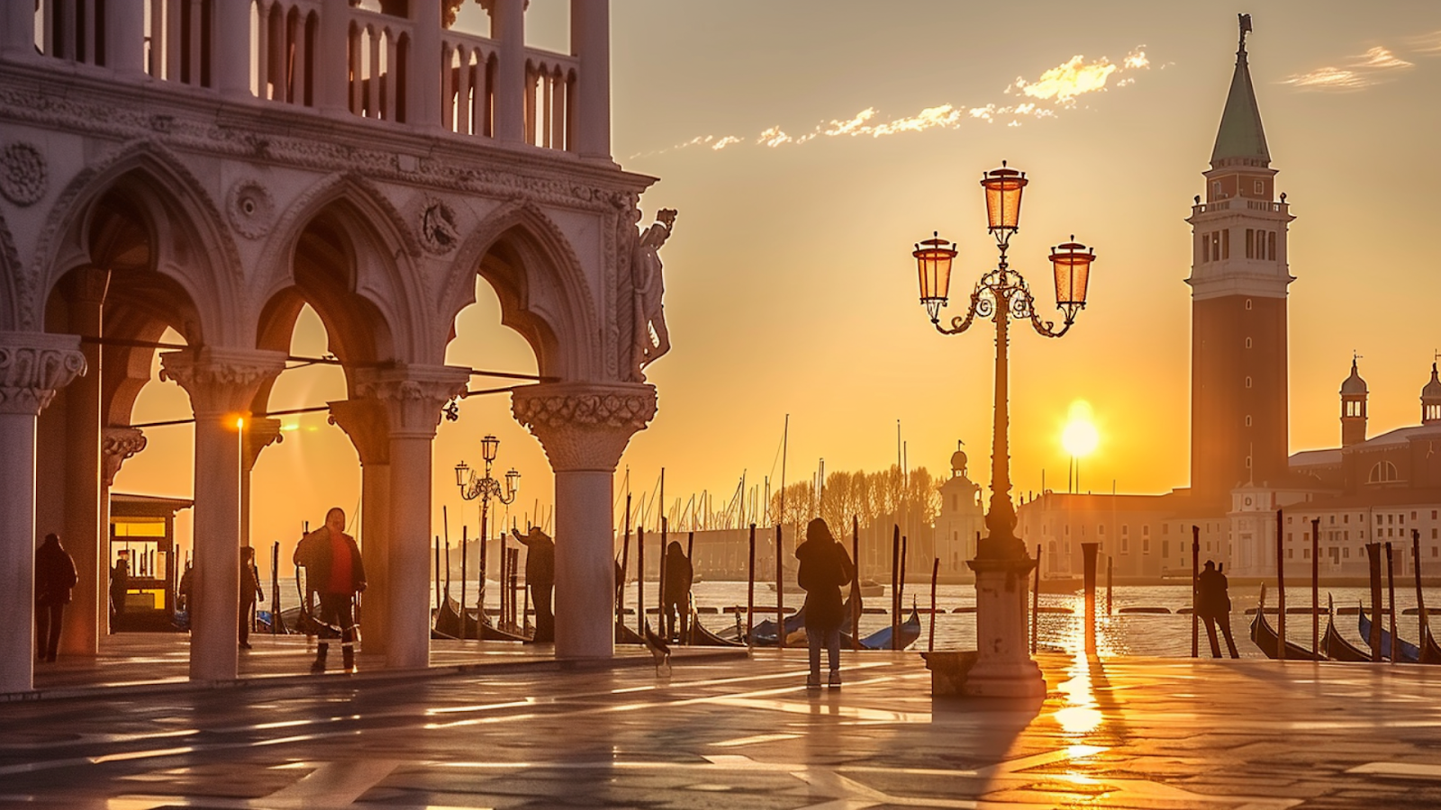 The sun setting at Piazza San Marco in Venice