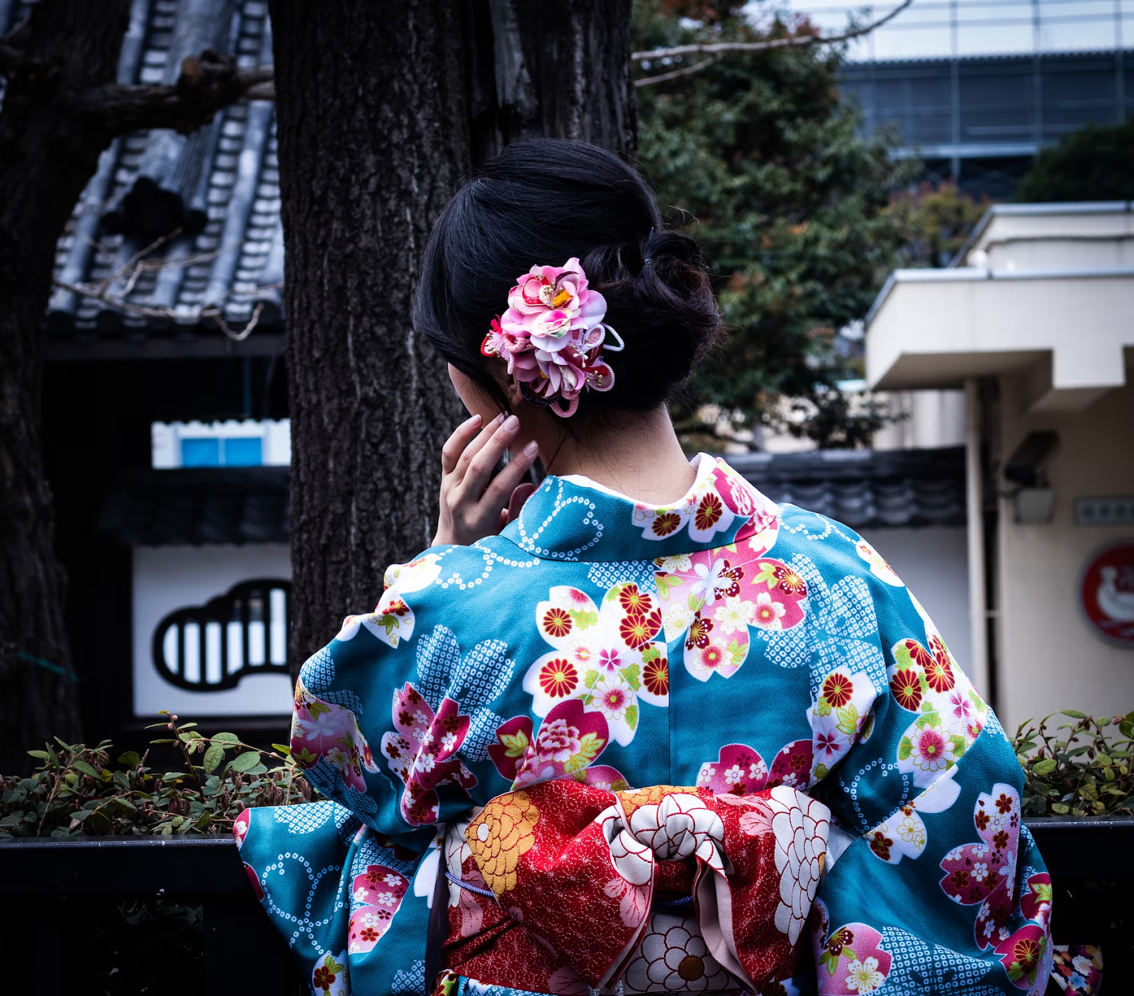 Vrouw in kimono