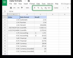 Sheets Google Doc data formatting