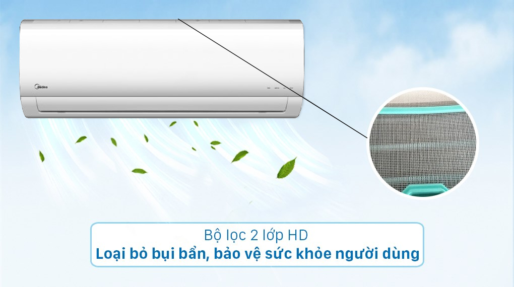 Bộ multi Midea 2 dàn lạnh 1 HP MSAFBU-09HRD và 1.5 HP MSAFBU-12HRD - Màng lọc bụi bẩn