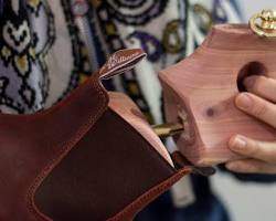 Image of Shoe tree inserted in Chelsea boots