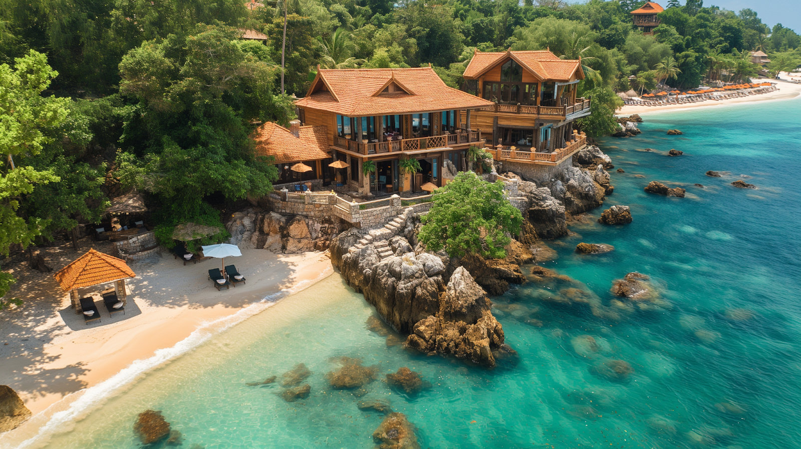 One of the many secluded beachfront properties you can experience