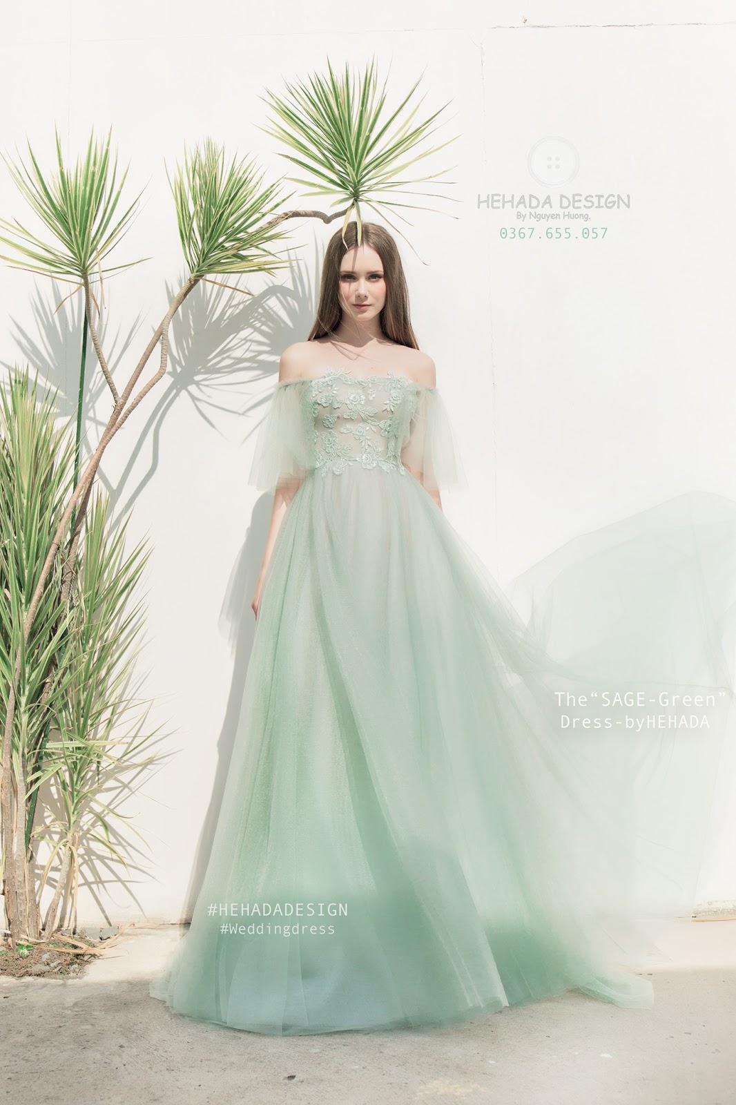 Chân dung váy cưới Sage Green Dress