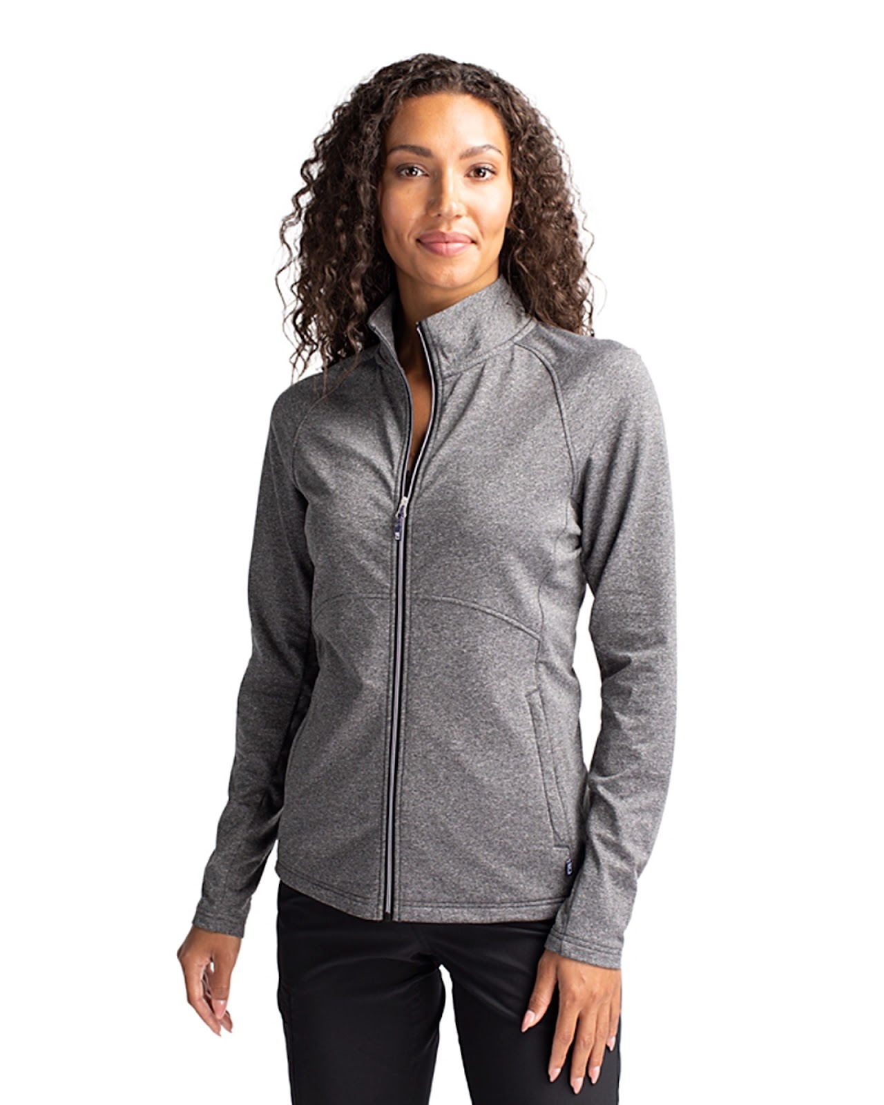 Planet-friendly Cutter & Buck Adapt Eco Knit Heather Recycled Womens Full Zip