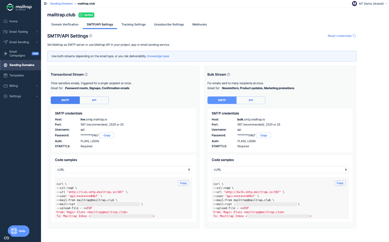 Get Started - Mailtrap Email Sending - Mailtrap Knowledge Base